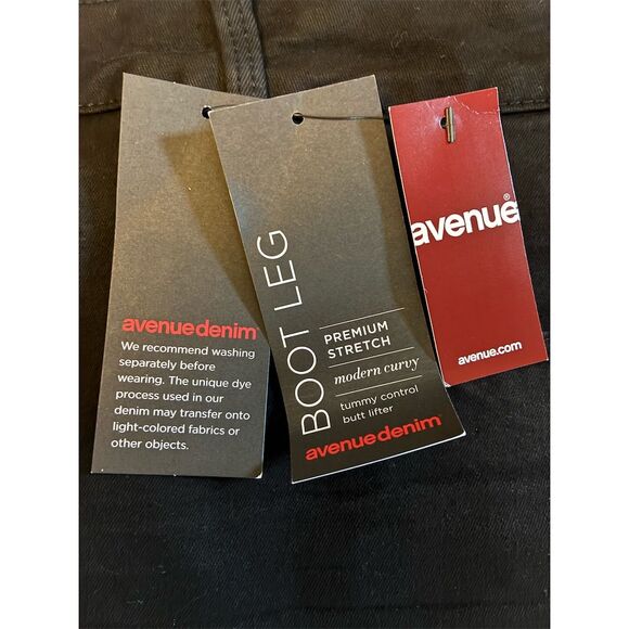 Avenue‎ Women's Petites Black Bootcut Denim Pants 32 NWT - Picture 10 of 13